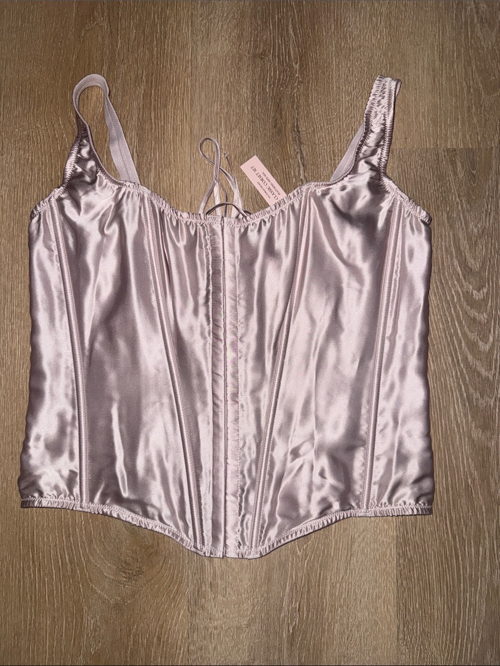 Victoria's Secret Satin Corset Cami in Pale Pink